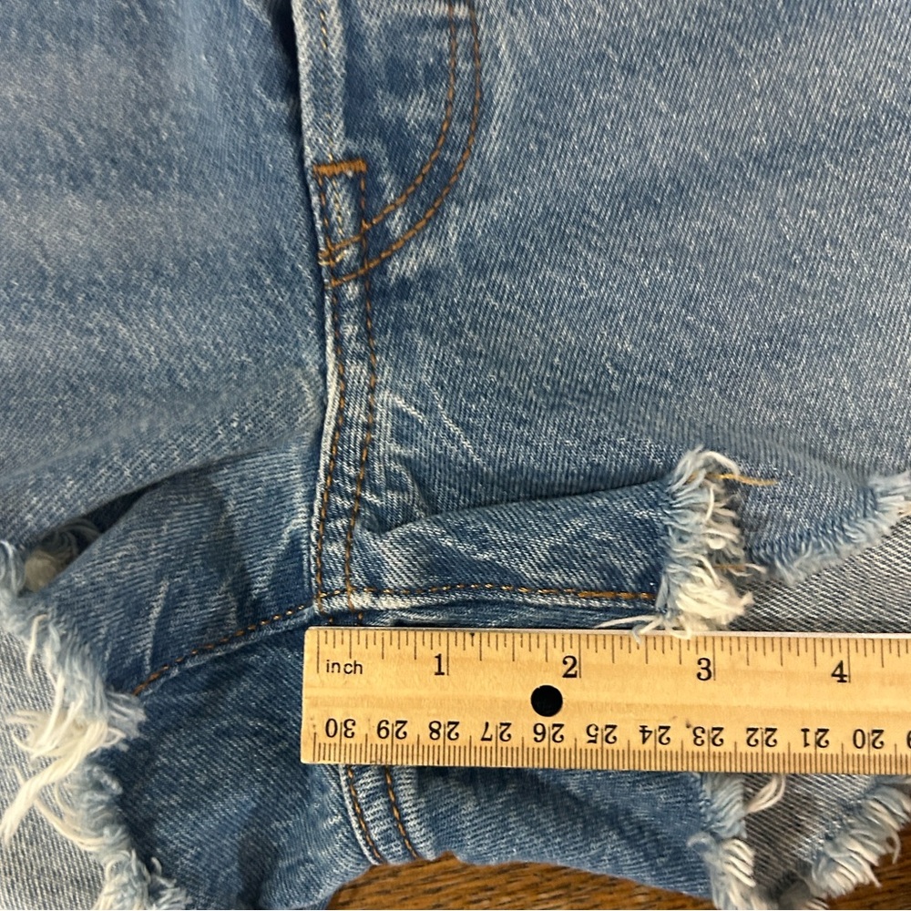 Levi's Women's Distressed Blue Jean Shorts - Picture 2 of 9